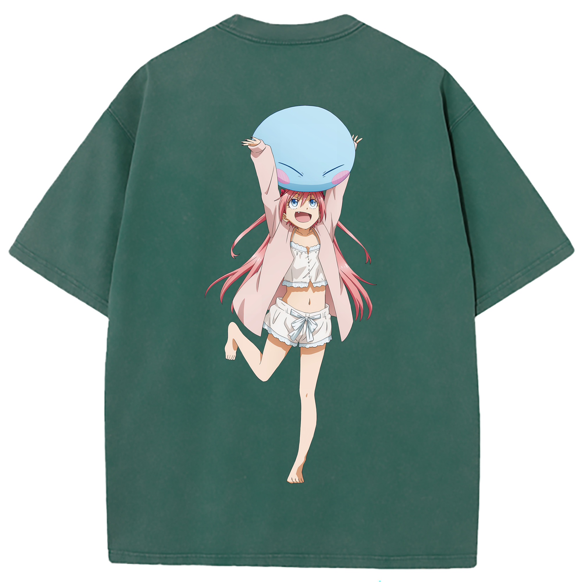 （画像用） 転スラ Regarding Reincarnated to Slime 綿100% ヴィンテージ風 半袖Tシャツ（背面プリント）
